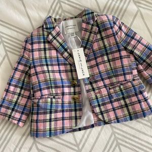 Jamie & Jack Boys Pastel Plaid blazer 6-12M- NWT